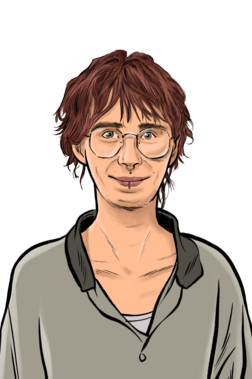 Profilfoto von Kathrin, Frau im Profil als Comiczeichnung